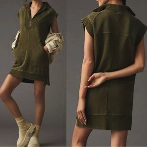 Anthropologie Daily Practice Meru Zip-Front Sweatshirt Mini Dress